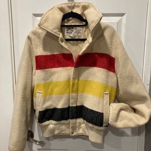Vintage Striped Wool Blanket Jacket - M